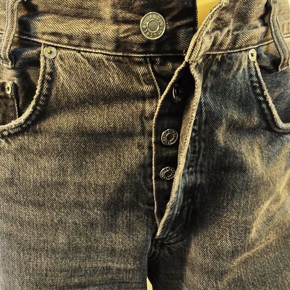 Agolde High Rise Button Fly Tapered Organic Jeans Womens Sz 26 Black Denim - Picture 9 of 12